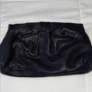 Stella & Dot Black Leather Clutch